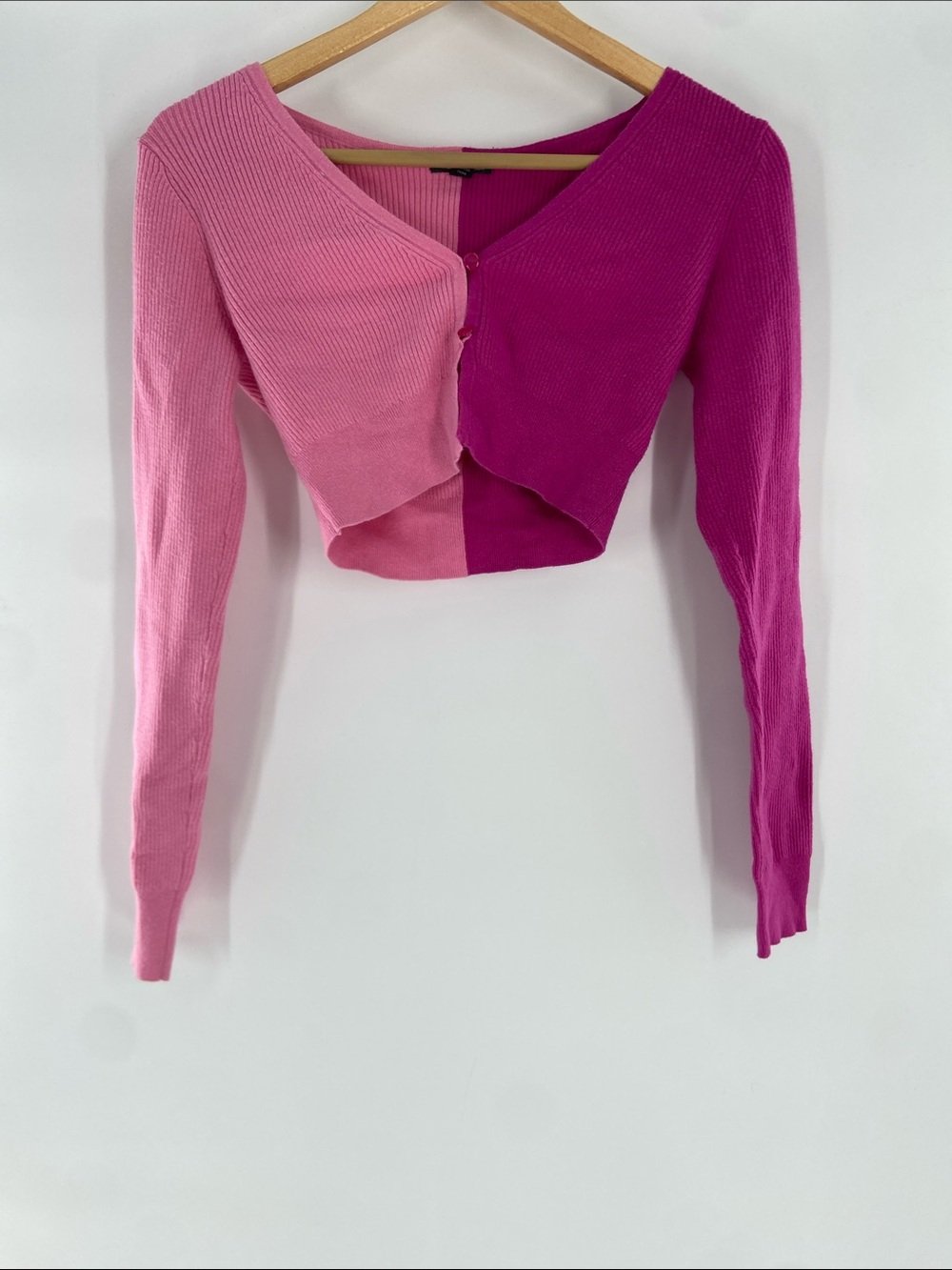 Wild Fable Pink and Purple Cropped Cardigan Size S Gently Used